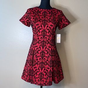 Beautiful Red & Black Velvet Dress Size 16